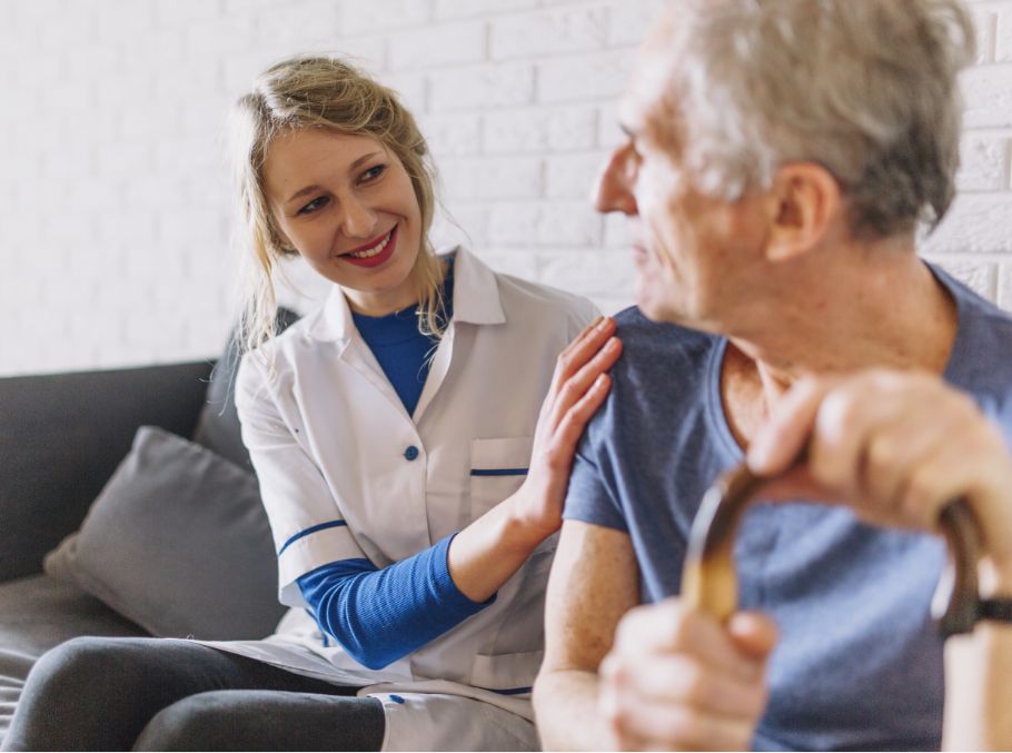 Caregiver with client